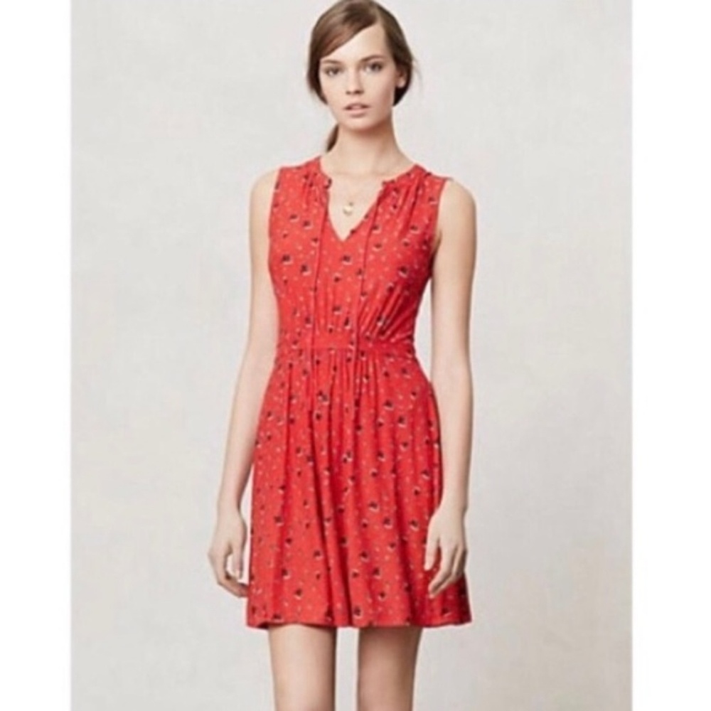 Anthro Leifnotes Red Skipper Ships Boat Dress M - Picture 8 of 8
